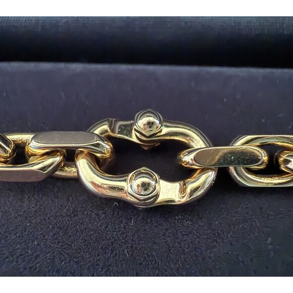 NEW Tiffany Co SOLID 18k Rose Gold Makers Heavy Chain Bracelet Sz LARGE Receipt* - Picture 4 of 16